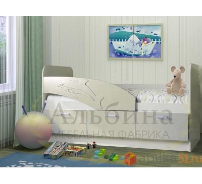 Детская кровать Дельфин 1,8 с матрасом